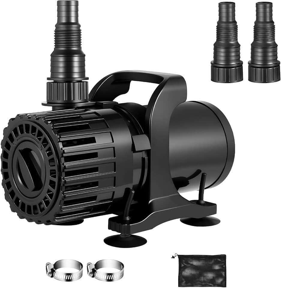 100W Pond Pump for Outdoor Ponds, 700-1800 GPH Adjustable Flow