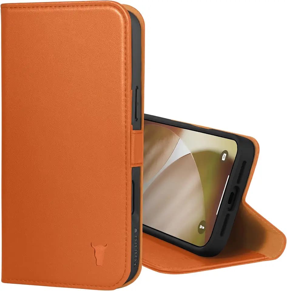 TORRO Leather Wallet Case for iPhone 18 Pro and 17 Pro, Orange