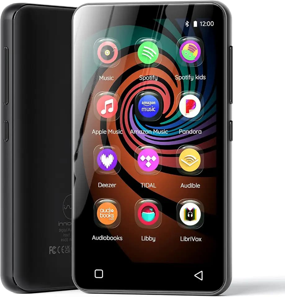 160GB MP3 Player with Bluetooth and WiFi, innioasis Music Player with Spotify,Pandora,Amazon Music,4" Touch Screen Android MP4 MP3 Player for Kids with Libby,Audible,Spotify Kids(Black)