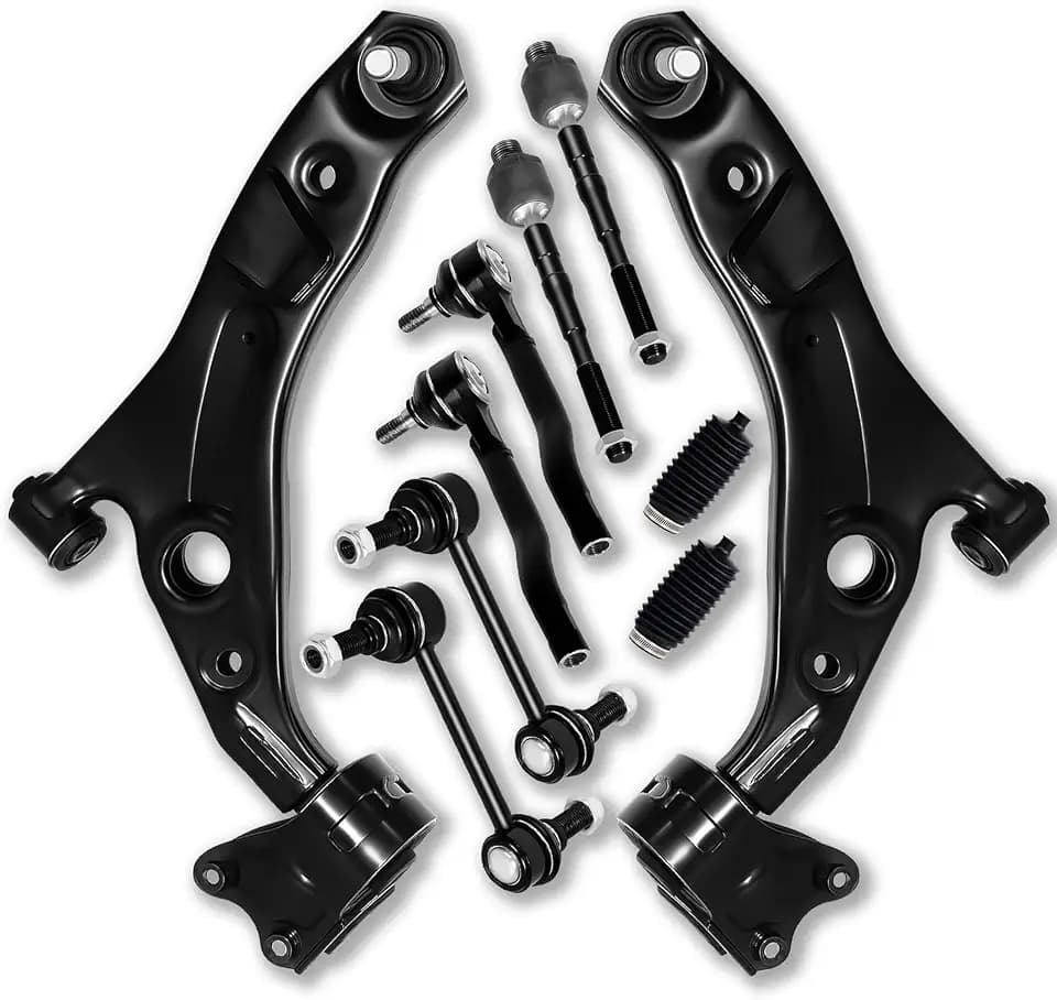 10Pc Front Lower Control Arm Sway Bar Link Tie Rod Kit Fit for Ford Edge 2007 2008 2009 2010 2011 2012 2013 2014, for Lincoln 2007-2015 MKX, Replace OE# K620487 K620486 K750159 ES800473 EV800576