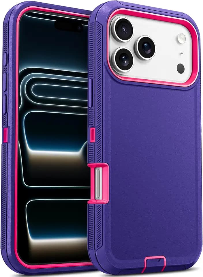 Jelanry for iPhone 17 Pro Max Case Heavy Duty Rugged Protection Purple/Rose