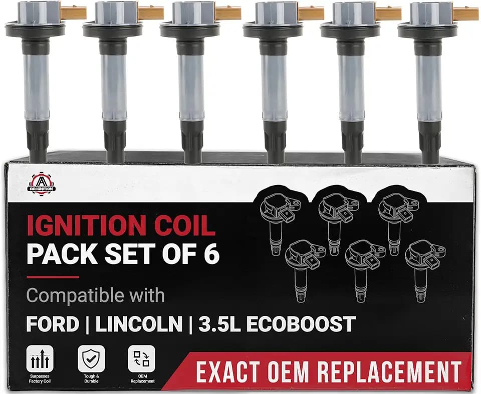 Set of 6 Ignition Coil Pack - Compatible with Ford, Lincoln - Expedition, Explorer, F-150, Flex, Police Interceptor Sedan, Police Interceptor Utility - Replaces UF646, DG549-2011-2021