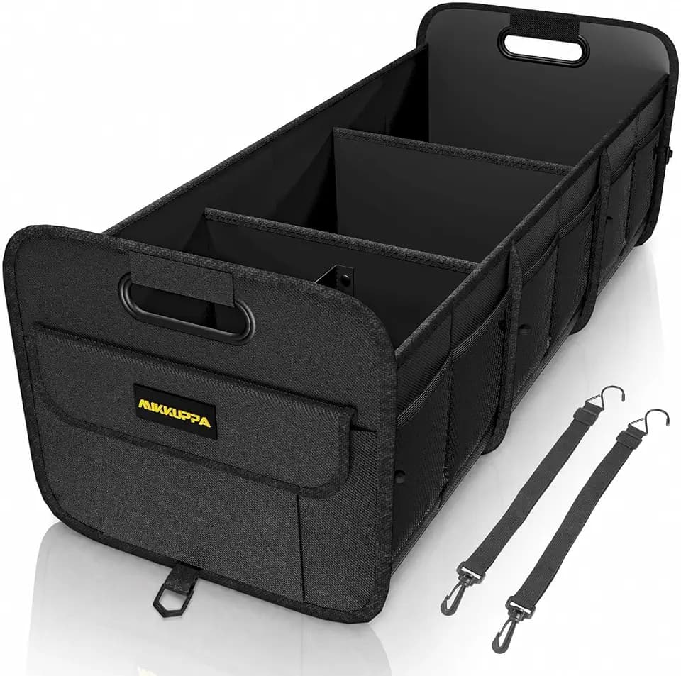 MIKKUPPA Car Trunk Organizer - 105L Foldable Car Storage for Grocery, Black