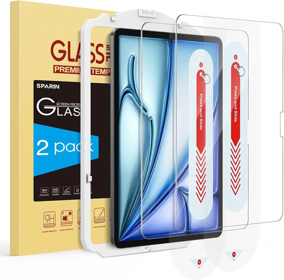 SPARIN 2 Pack Screen Protector for iPad Air 11 Inch M4/M3/M2(8th/7th/6th)