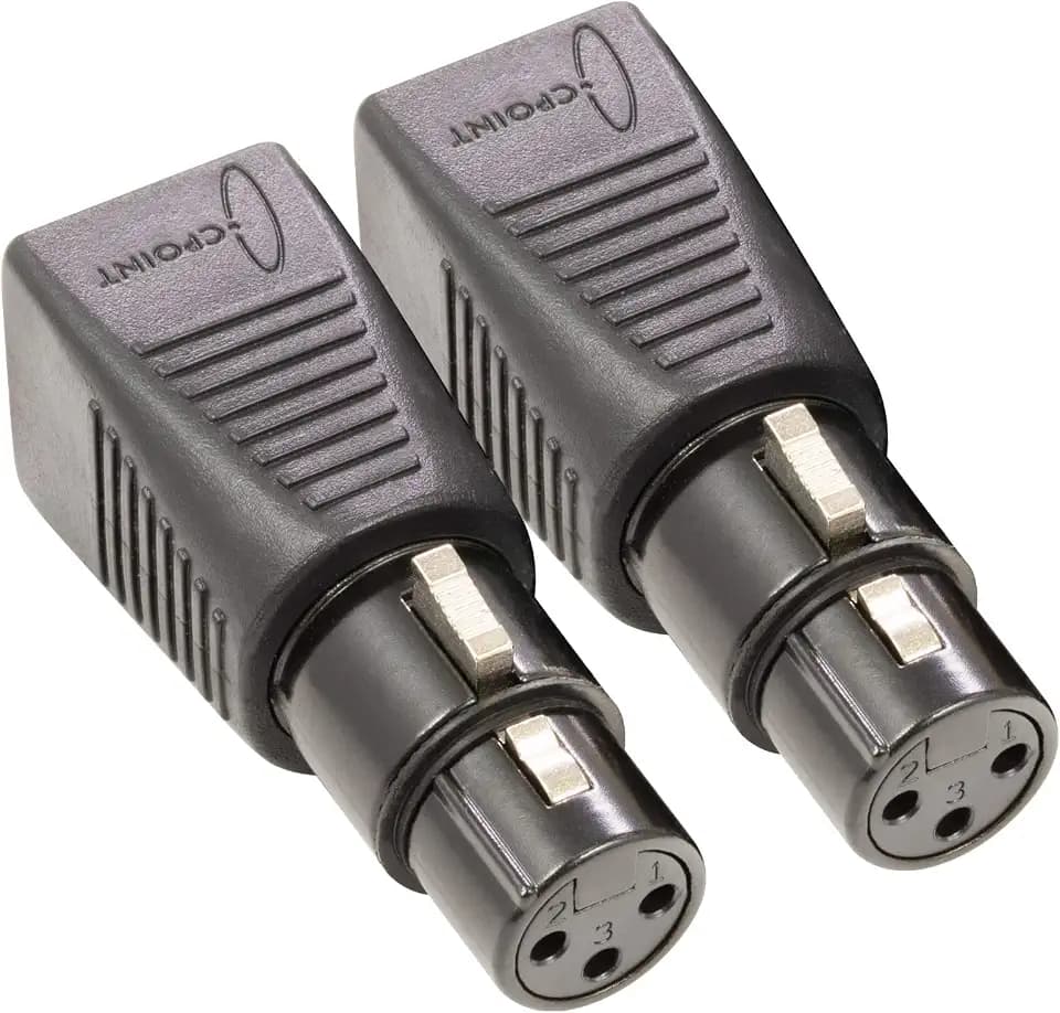 SIRS-E 2-Pack - CPoint XLR RJ45 Adapter CAT-5 Ethernet to DMX512 Cable Converter, Female 3-Pin, XLRJ45-3F