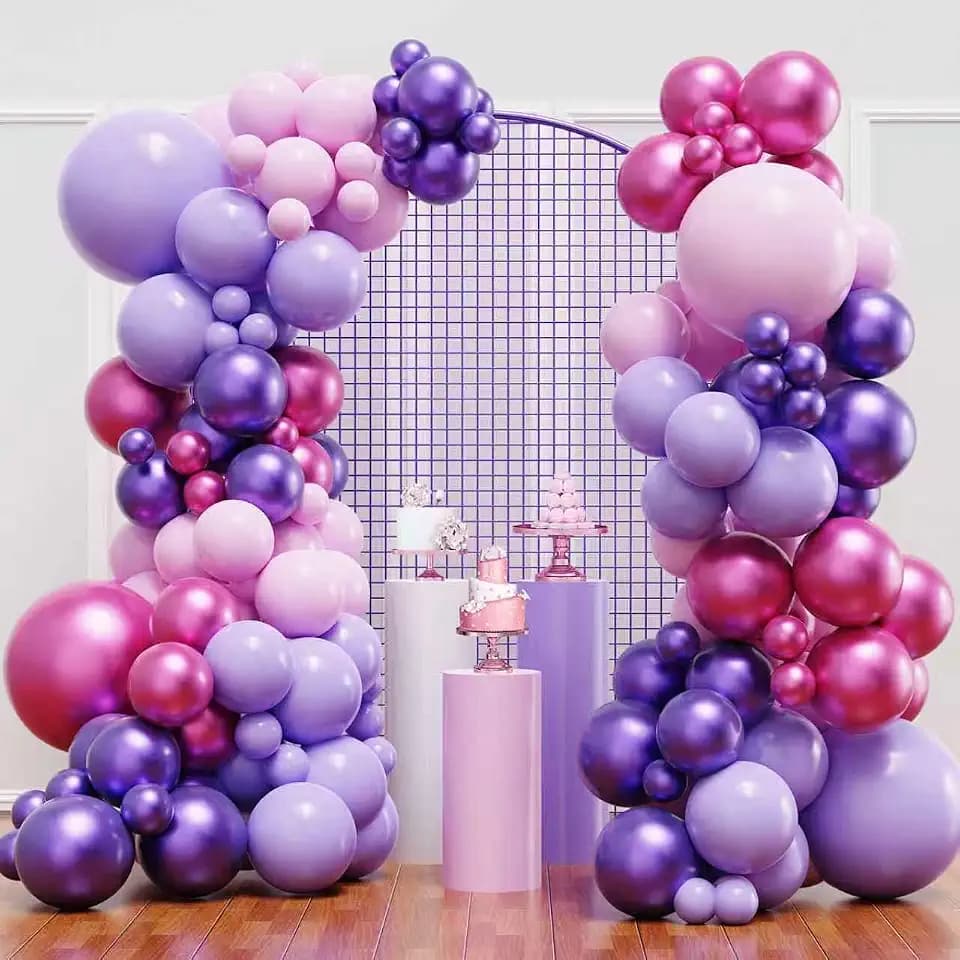 YMSZ Pink Purple Balloons Arch Kit, Purple Balloon Birthday Decoration