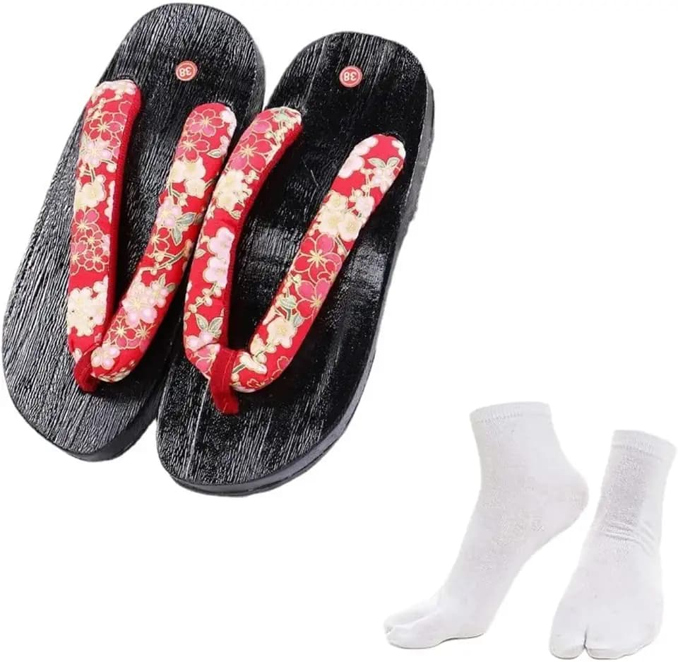 Anime Cosplay Women Japanese Wooden Clog Versatile Geta Sandals Traditional Kimono Slippers Flip Flops