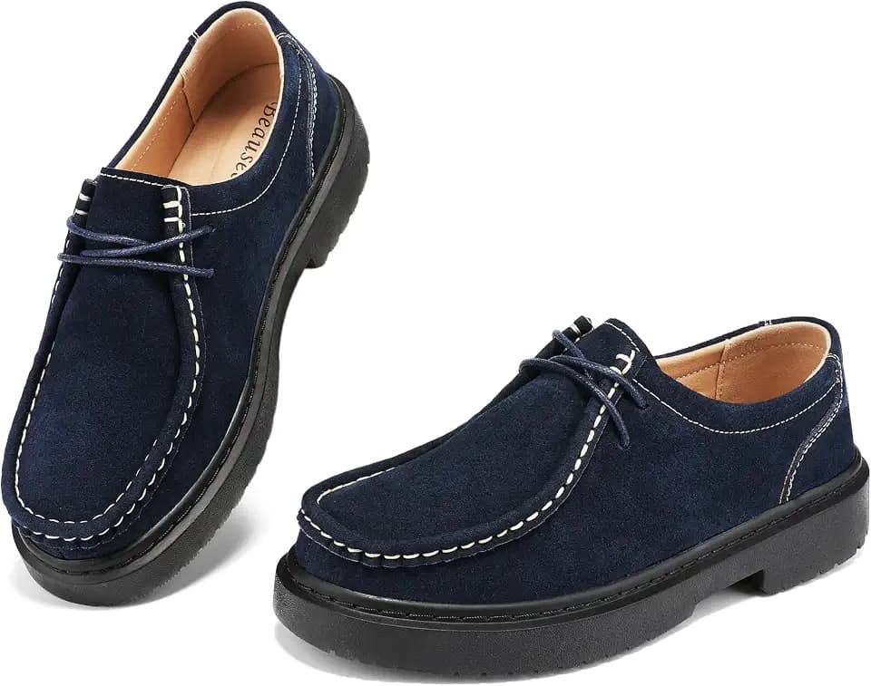 BEAUSEEN Women's Penny Loafers Slip-On Shoes, Comfortable Suede Flat Driving Moccasins for Business Casual, Work Office, Everyday Walking