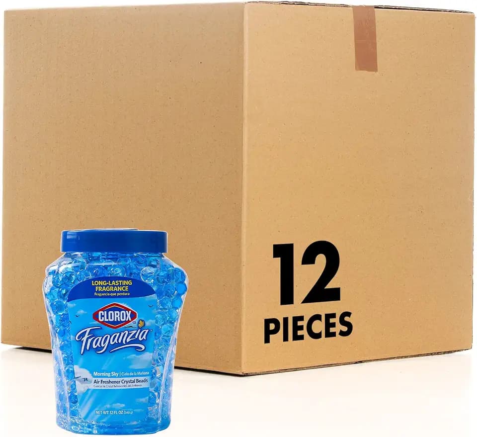 Clorox Fraganzia Crystal Beads Air Freshener, Morning Sky, 12 Fl Oz, 12-Pk