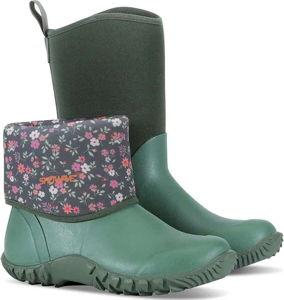 Showave Women's Rain Boots Waterproof Garden Boots Rubber Mud Boots