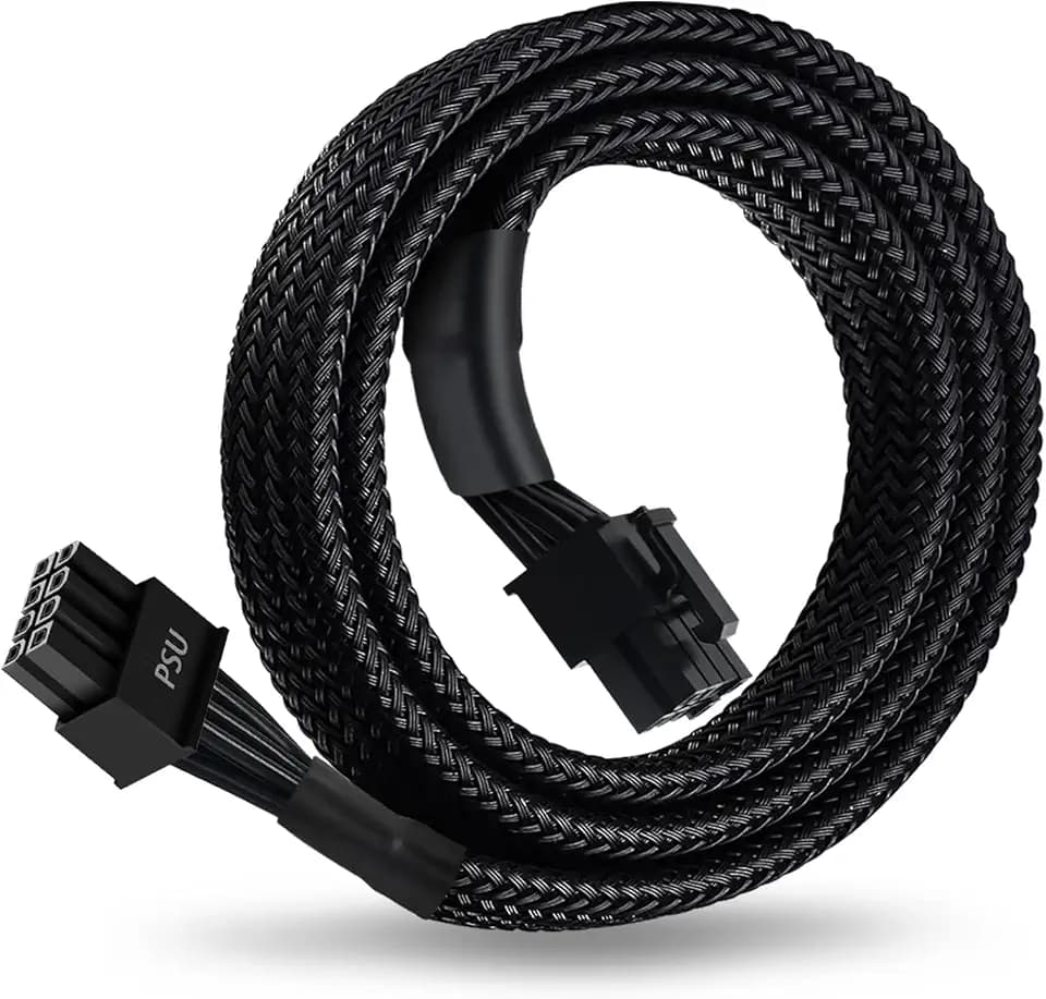 YEZriler 8 Pin PCIe Cable for EVGA Power Supply, PCIe 8 Pin Male to (6+2) Male PCI Express Power Adapter Sleeved 25-inch (63cm)