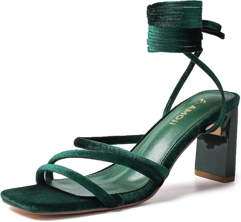 Amoji Women 3 Inch Strappy Heels Lady Heeled Sandal Shoes 331