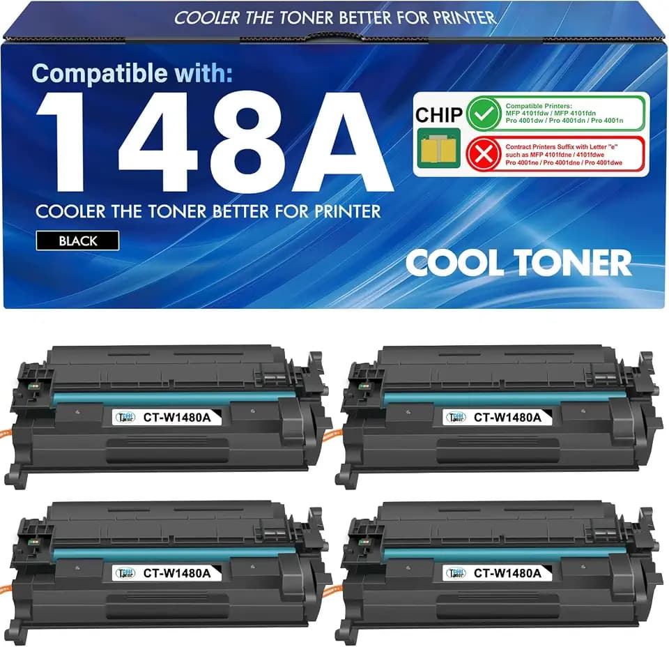 148A W1480A Toner Cartridge Black for HP 4001n MFP 4101fdw 148X High Yield