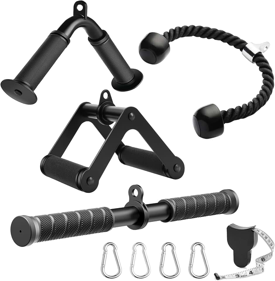 Cable Machine Attachment，LAT Pulldown Attachments Upgraded 1.3 Inch Comfort Grip Cable Attachments for Gym, Triceps Rope Bar,V Bar ,Double D Bar,Homr Gym Accessories