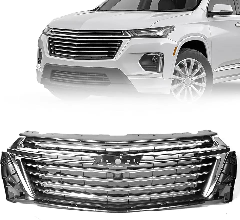 JOLONG Front Bumper Grille for Chevy/Chevrolet Traverse 2022-2023