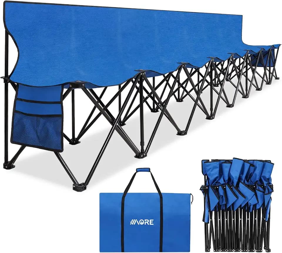 1MORE Folding Bench, Portable Foldable Sideline Bench for Team with Carry Bag