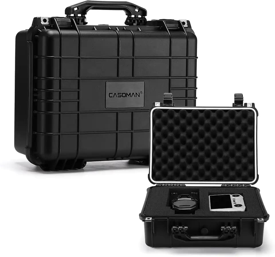 CASOMAN Water-proof Box, with Cush- Proof Sponge, IP67 Water Proof Grade, Large Waterproof Hard Case with Customizable Foam, Perfectly Protection of Camera, Drones, Lens,Equipments, 16"x13.2"x7"