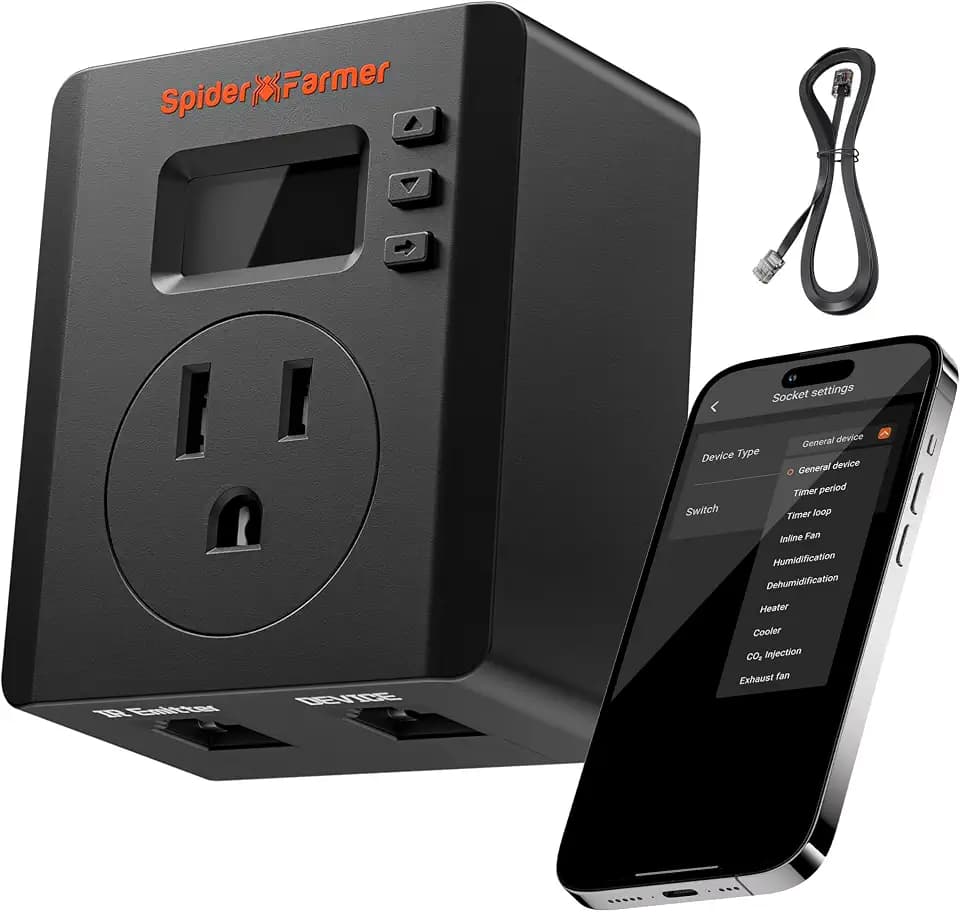 Spider Farmer S Station GGS Pro Outlet 1 AC APP-Based Controls Socket