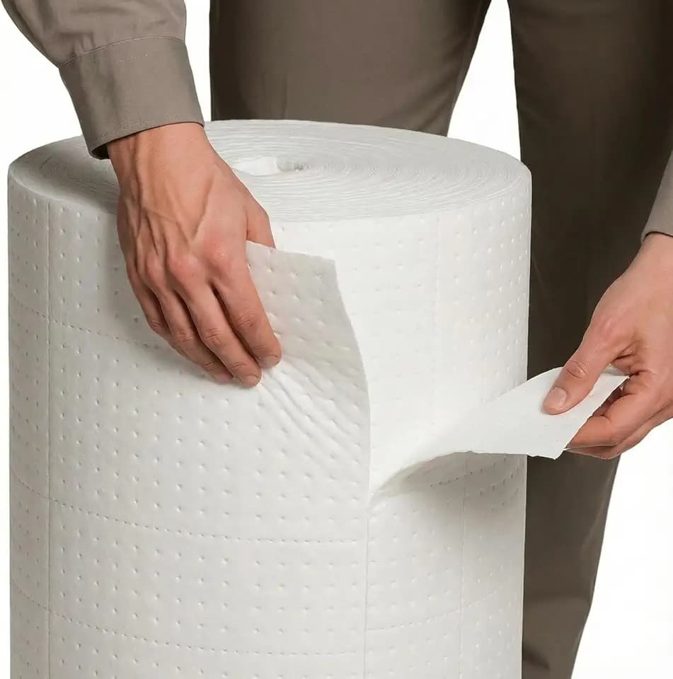 SmoothNovelty 30" W x 150' l Oil Absorbent Mat Roll Oil Pads Absorbs up to 40.2 Gallons Heavyweight Mat Roll for Protecting Home Garage Basement (White)