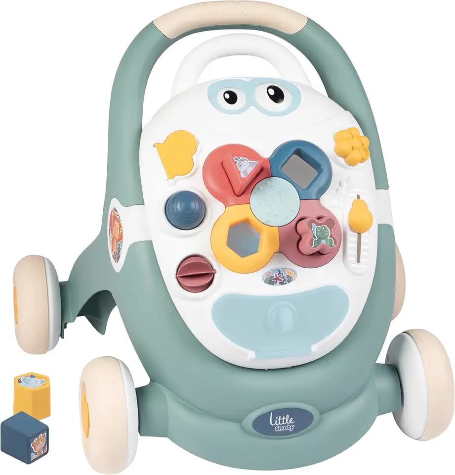 Smoby Toys - Little Smoby Lauflernwagen ab 1 Jahr - 3-in-1-Lauflernhilfe mit Laufwagen, Activity-Board & Puppenwagen für Babys und Kleinkinder ab 12 Monaten