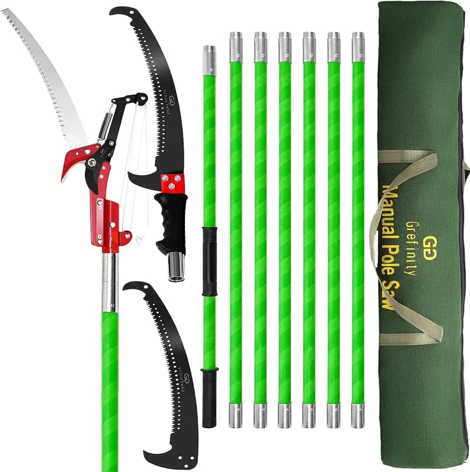 Manual Pole Saw, 27 Ft Tree Pruner with Scissors