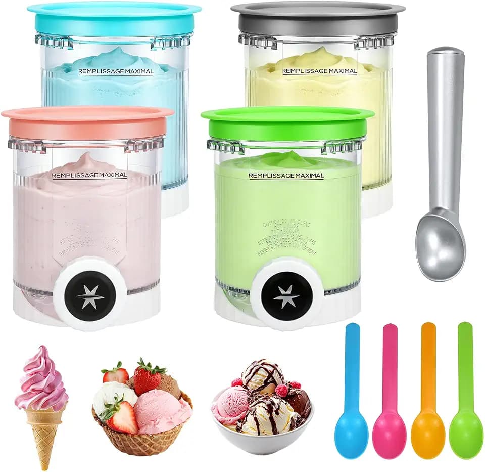 4 Stück Behälter für Ninja Swirl CREAMi,480 ml Creami Tubs