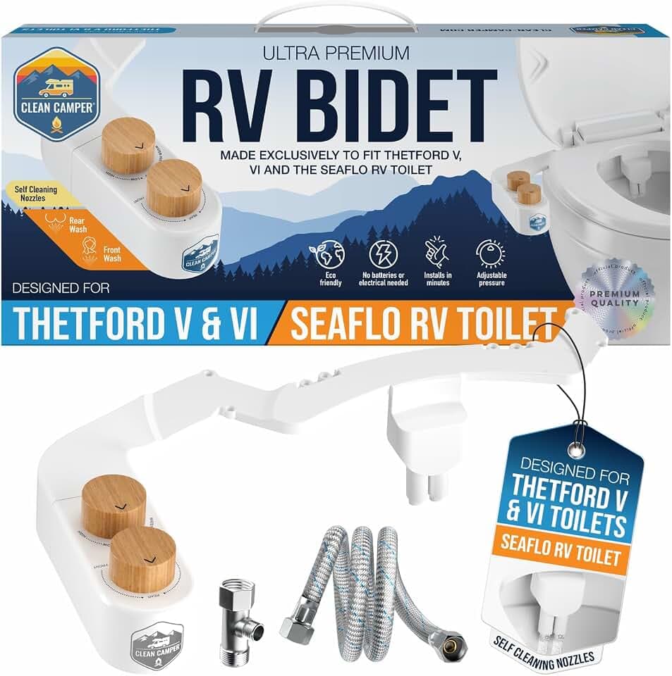 Clean Camper RV Bidet for Thetford V, VI & SeaFlo Plastic Toilets