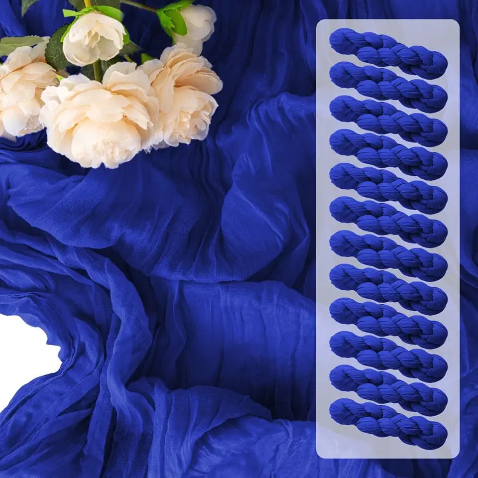 12Pack Royal Blue Cheesecloth Table Runners 10FT Table Runner