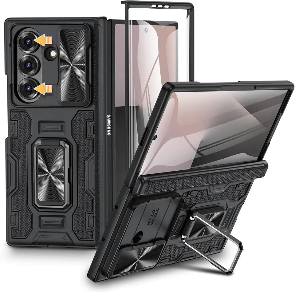 VEGO for Galaxy-Z-Fold-7-Case:Samsung Z Fold 7 Case with Lens Cover,Black