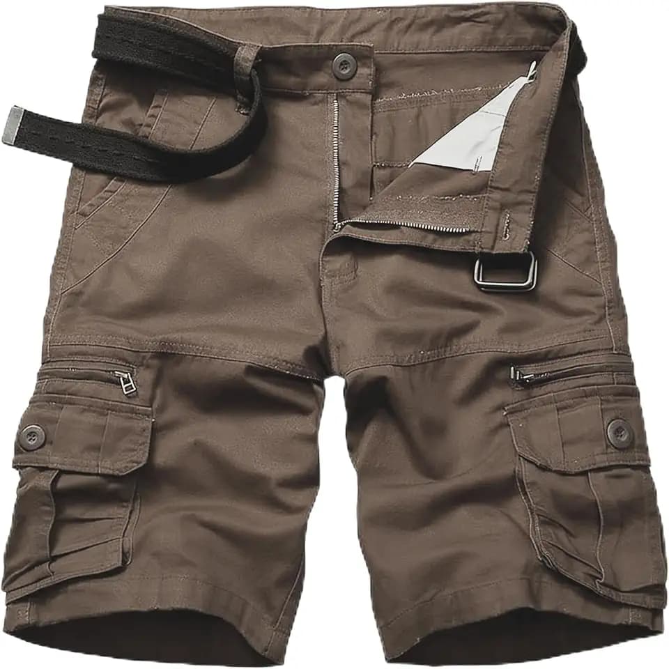 Men's Lightweight Cotton Casual Cargo Shorts Multi Pockets