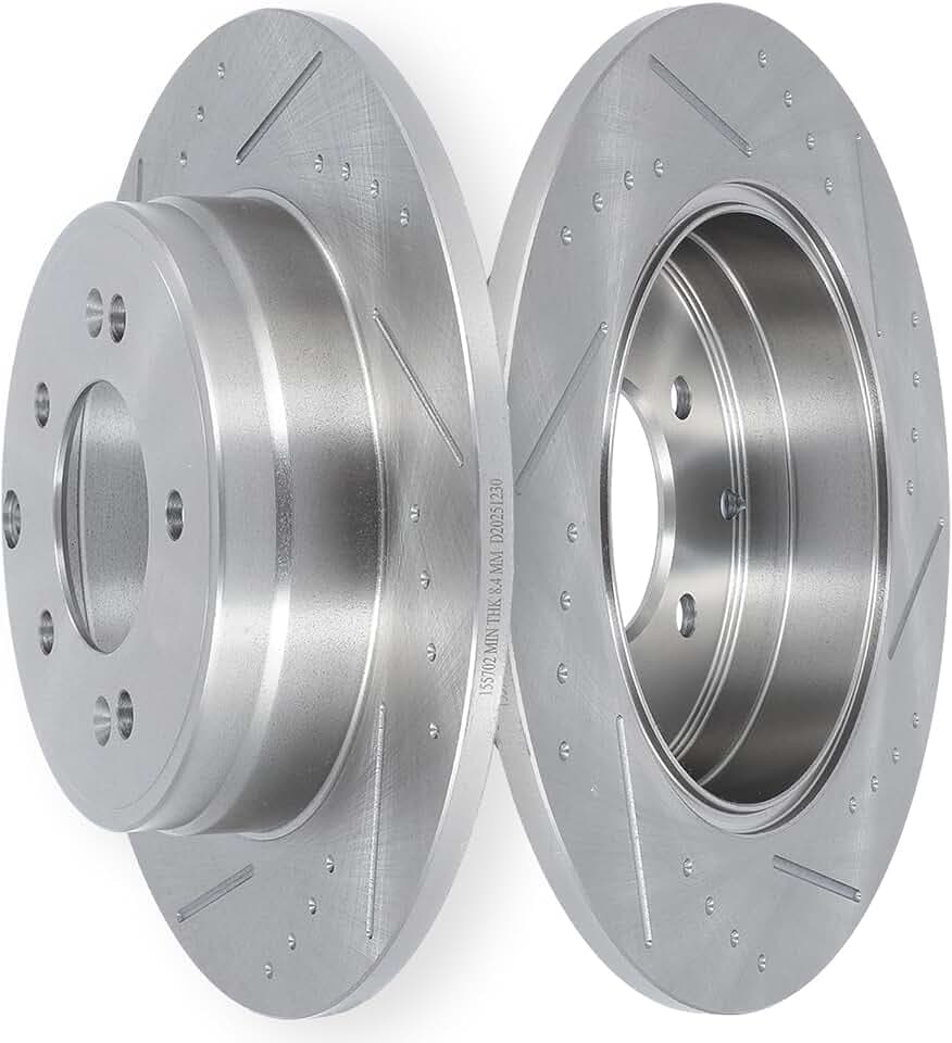 SCITOO Rear Brake Rotors 2Pcs Drilled & Slotted Brakes Rotor Set:31424