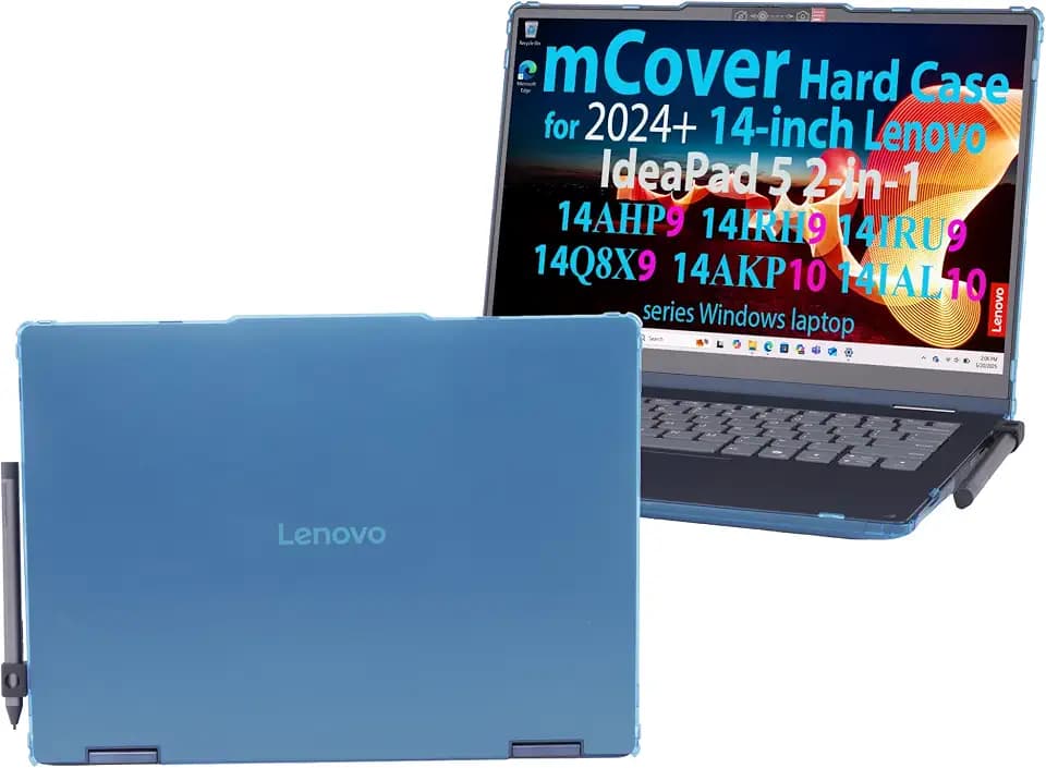 mCover case ONLY Compatible for 2024+ 14-inch Lenovo IdeaPad 5 2-in-1 14IAL10 / 14AKP10 / 14AHP9 / 14IRU9 / 14IRH9 / 14Q8X9 Series Windows Notebook PC(NOT Fitting Any Other Models)- Aqua