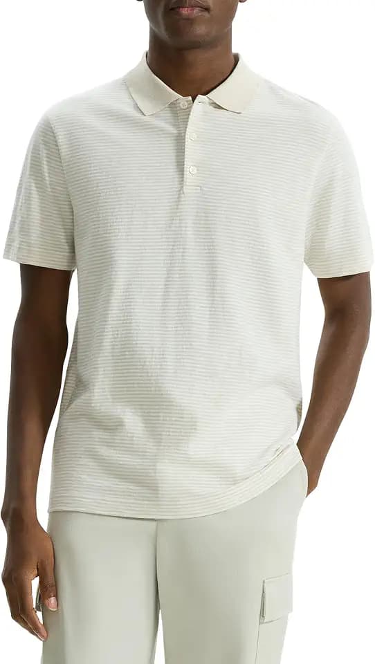 Theory Men's Bron D Even Stripe Shirt in Cosmos