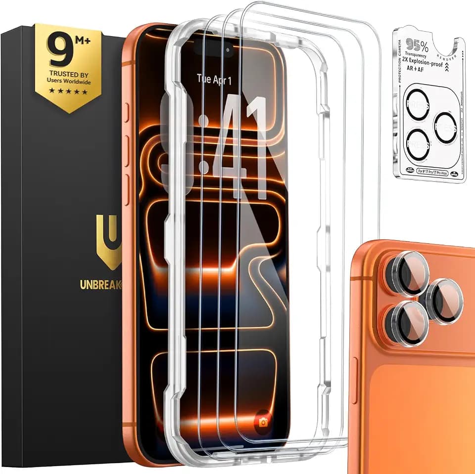 UNBREAKcable iPhone 17 Pro Max Screen Protector & Camera Lens Protector
