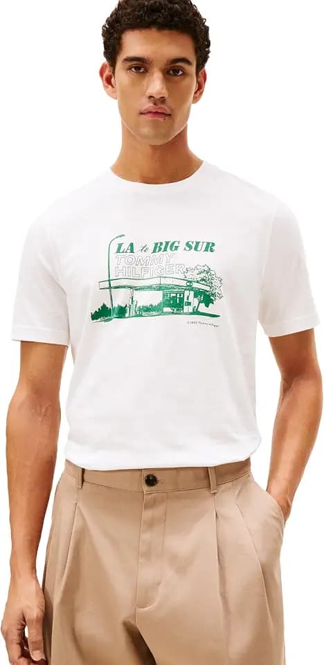 Tommy Hilfiger Men's Short Sleeve Cotton Graphic T-Shirts with Photo Print Graphic