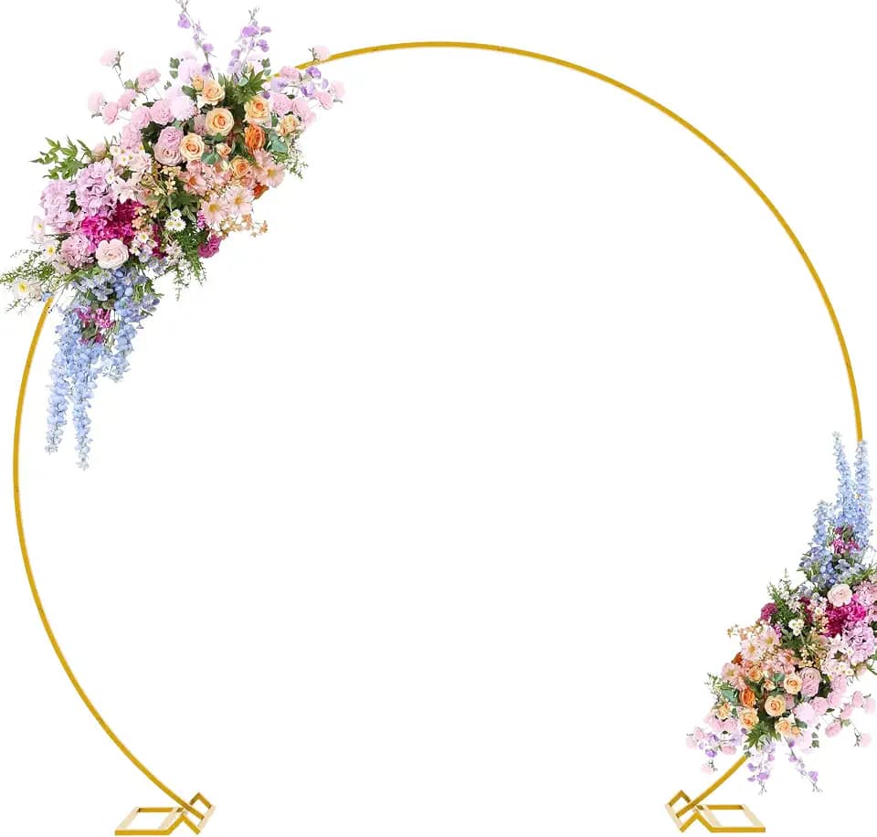 Round Backdrop Stand 9.2ft, Round Balloon Arch Stand, Gold Circle Arch