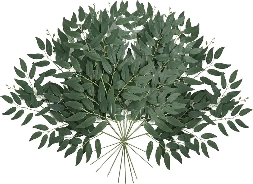 GREENTIME 10 Pack 19.6" Italian Ruscus Greenery Stems Artificial Leaves