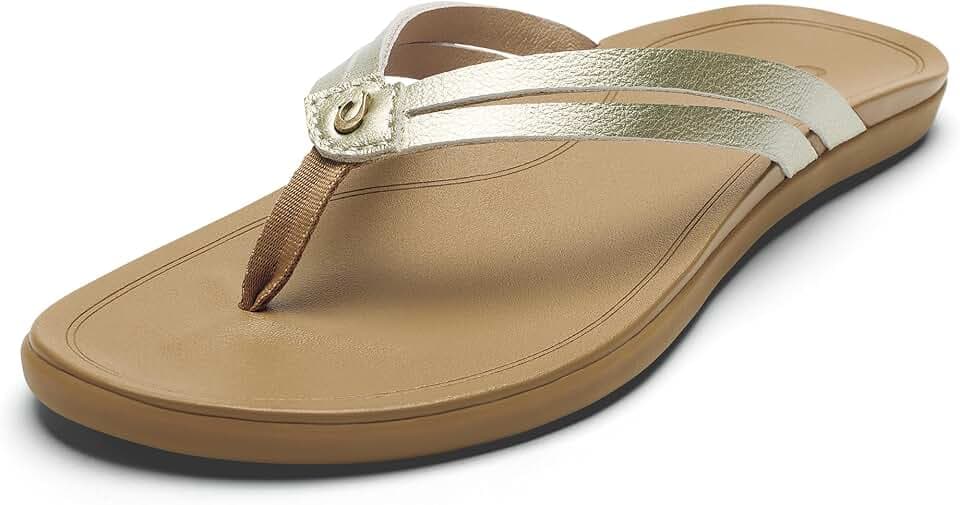 OluKai Ho'opio Hui Women's Leather Sandals, Flip Flops for Everyday Wear