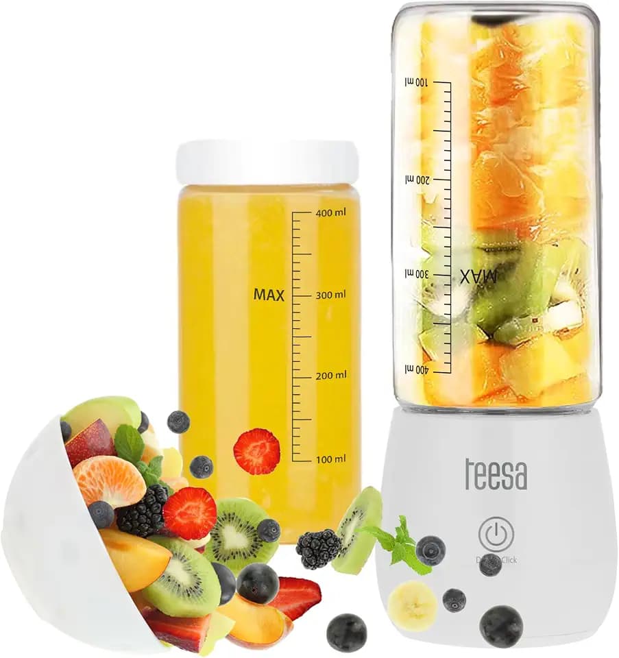 Teesa Akku-Mixer TSA3543, Glasbecher, 450 ml, Leistung 100 W, 6 Edelstahlklingen