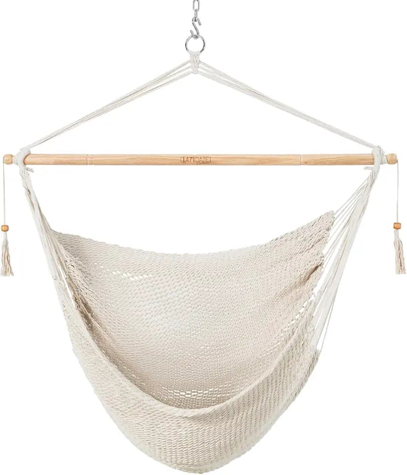 Lazy Daze Extra Large Hanging Swing Chair, Caribbean Rope Hammock Chair