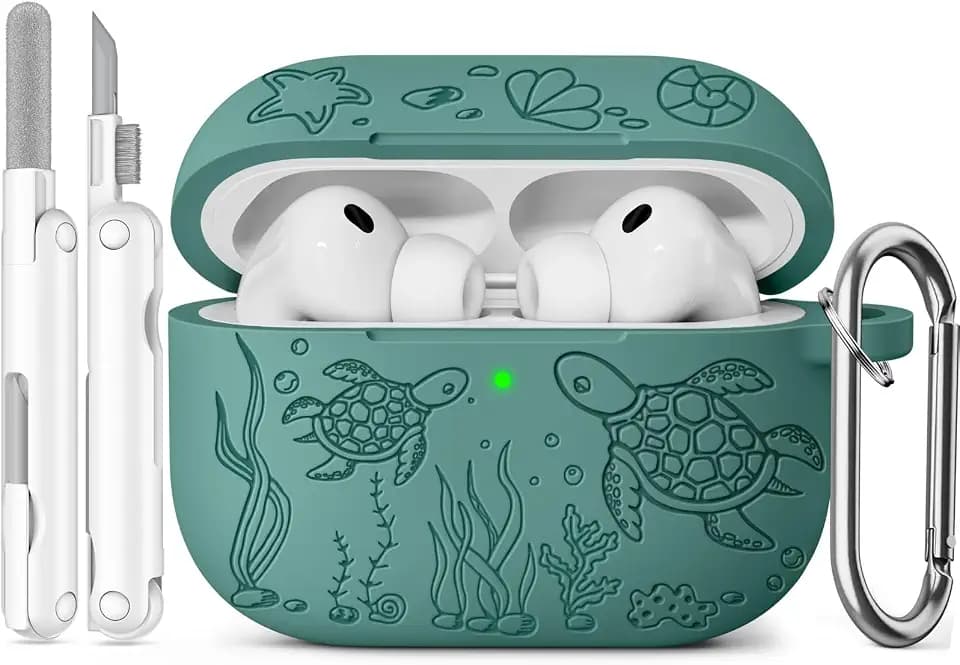 for AirPods Pro 3 Case 2025 with Cleaner Kit, Pine Green
