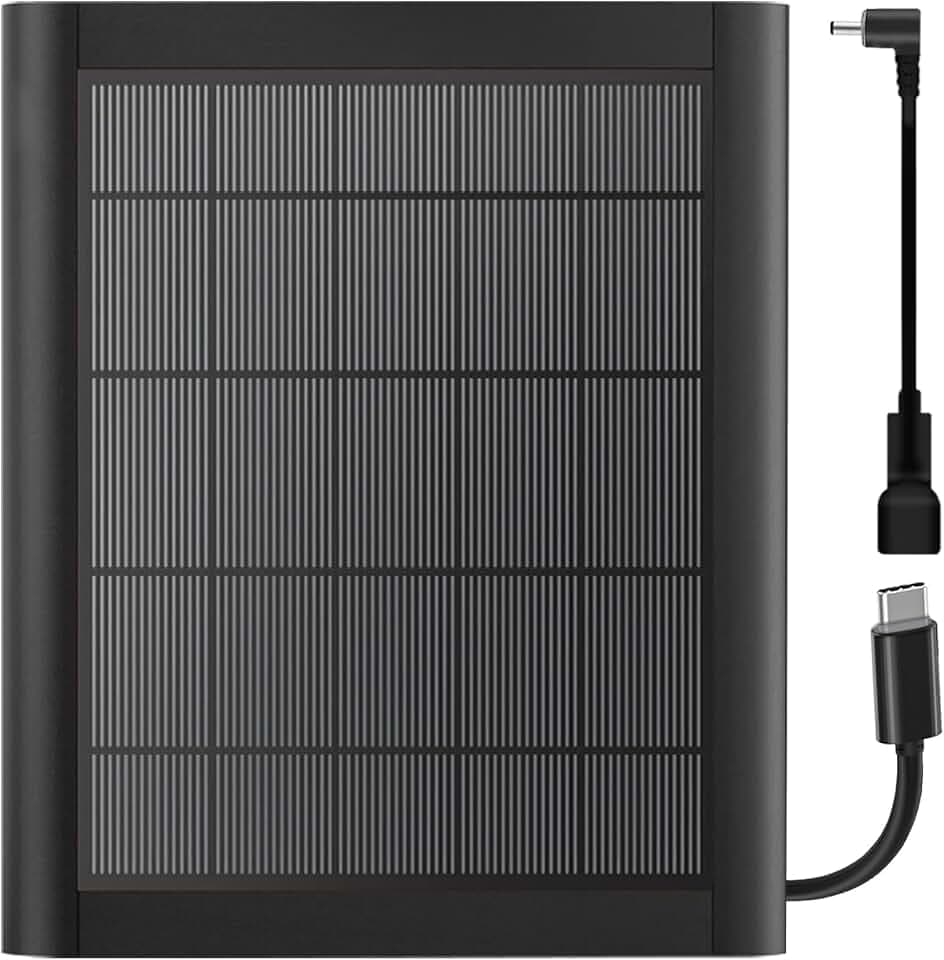 8W Solar Panel Charger for Camera, 9.8inch Camcorder Solar Panel with 10FT USB C Cable for Outdoor Cam Plus, Stick Up Cam/Pro, Spotlight Camera Plus/Pro Battery (8W-1Pack)