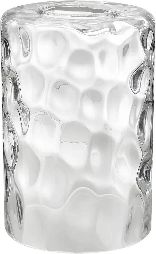 Aspen Creative 23529-63-1, Clear Hammered Glass Shade For Lighting Fixture/Vanity Light/Wall Light/Pendant, Size: 3-7/8" D x 6-1/8" H, 1 Pack