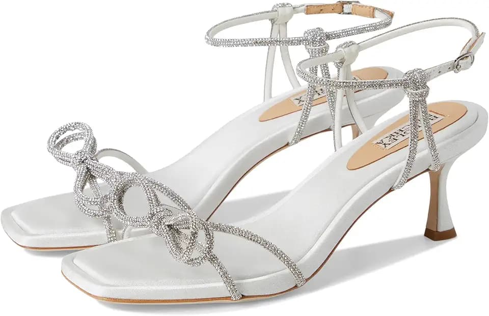 Badgley Mischka Women's Dandelion Ankle Strap Kitten Heel Sandals