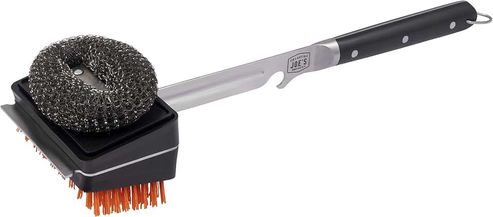 Oklahoma Joe's Blacksmith Combo Grill Brush with Replaceable Nylon and Steel Wool Heads - 1517365R06