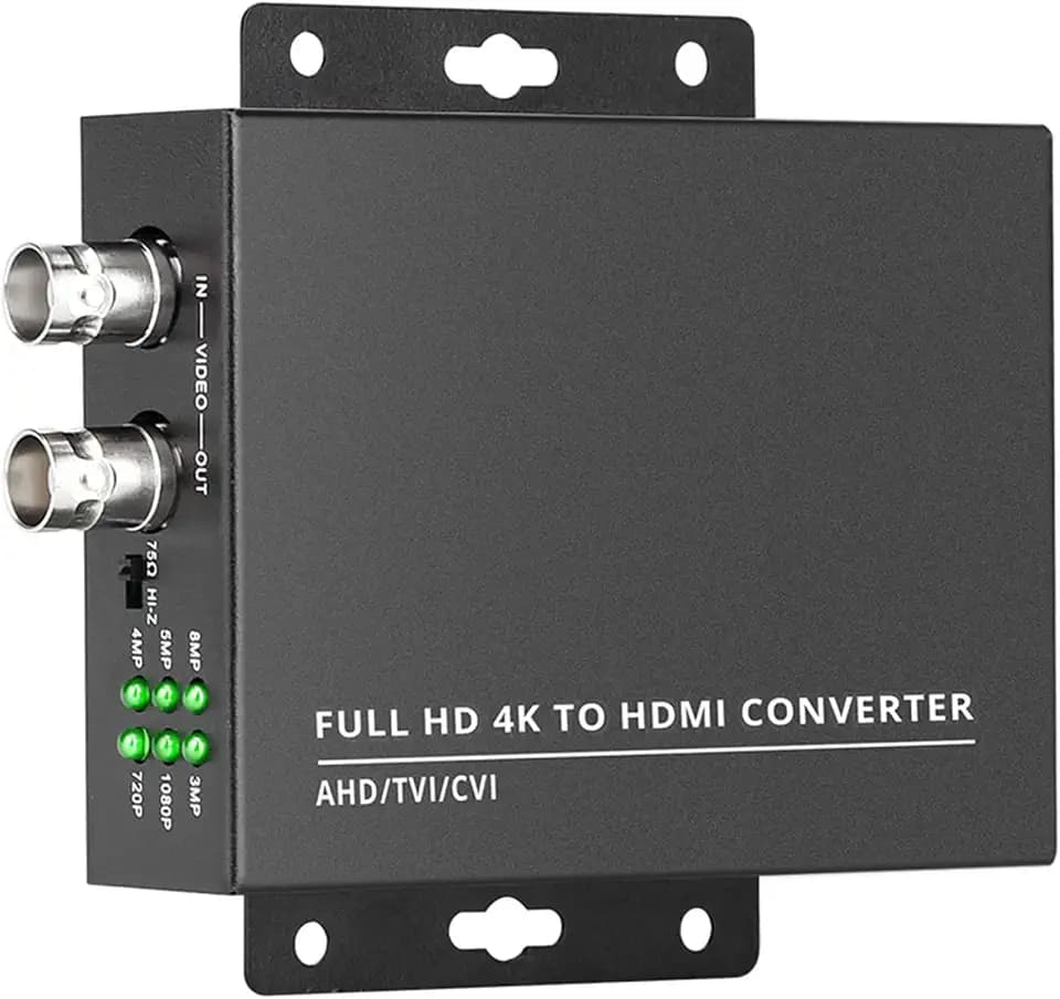 wsdcam TVI to HDMI Converter Full HD 4K Converter, 1080p/720p/4K/8MP/5MP/4MP/3MP, BNC to HDMI Video Converter Adapter - CVBS/TVI/CVI/AHD to HDMI