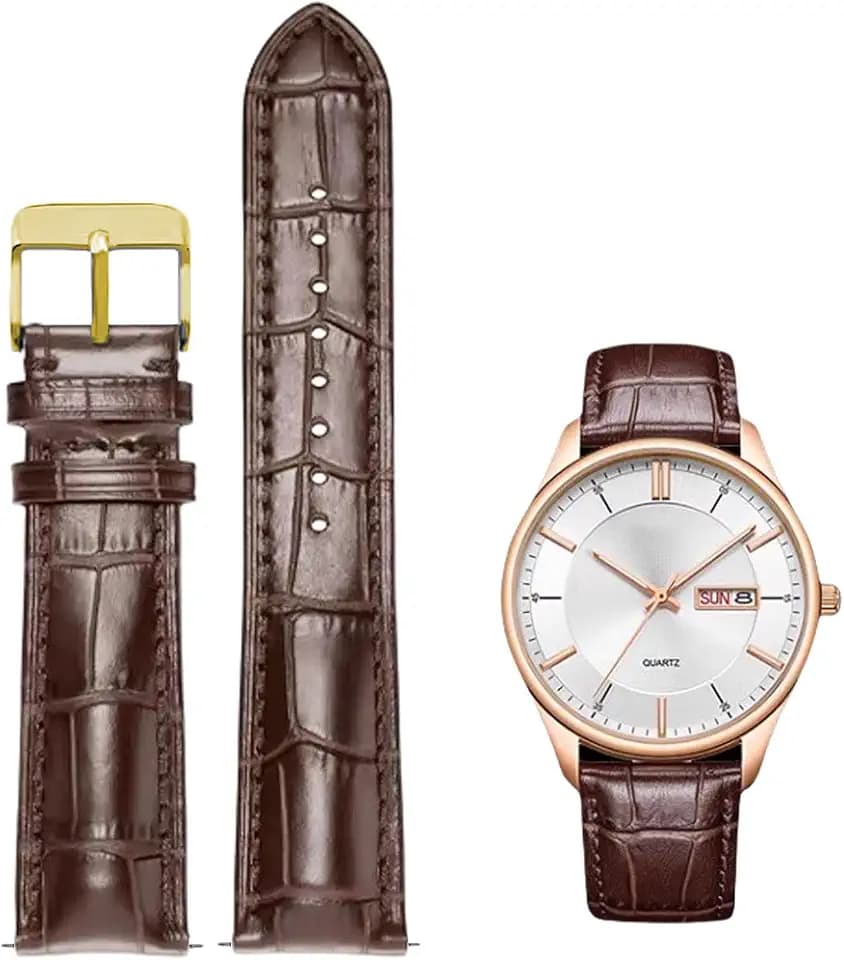 Quick Release Genuine Leather Watch Band Italian Alligator Grain Calfskin Genuine Leather 12 to 24mm Business Casual Universal Genuine Leather Watch Strap Replacement Band Strap Men Women