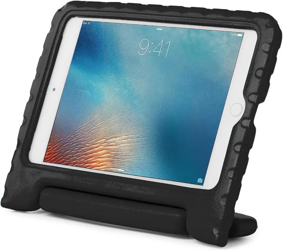 Brand.it iPad Hülle Kinder Learn.it - geprüft in Deutschland stossfest und robust aus Schaumstoff - ideal für Schule und Unterricht - Passend für Apple iPad mini 5/4 Kinderschutzhülle schwarz