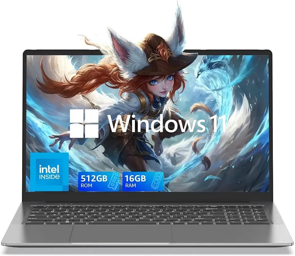 AOC Laptop Computer 15.6 Inch FHD Screen Laptop with N95 Processor(Up to 3.4GHz) 16GB RAM 512GB SSD Work Laptops Windows 11 Laptop Computer, Light&Thin, Metal Shell, Webcam, Type-C, USB3.2,
