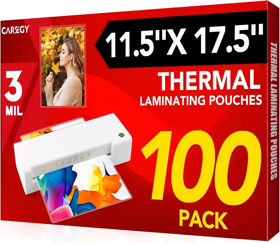 CAREGY 100 Pack Laminating Sheets, Hold 11 x 17 Inch Sheet, 3 Mil